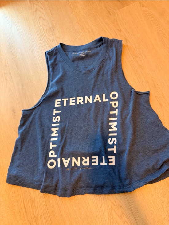 Spiritual Gangster Tops - Blue spiritual gangster “eternal optimist” tank size med